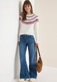 Gemusterter Strickpullover XL - Eggshell Melange