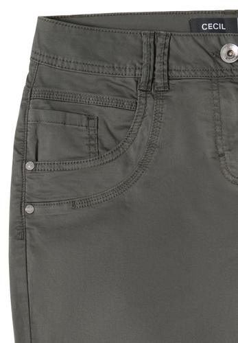 Mid Waist Slim Leg Hose im Casual Fit 28/7/8 Hosen - Clear Khaki