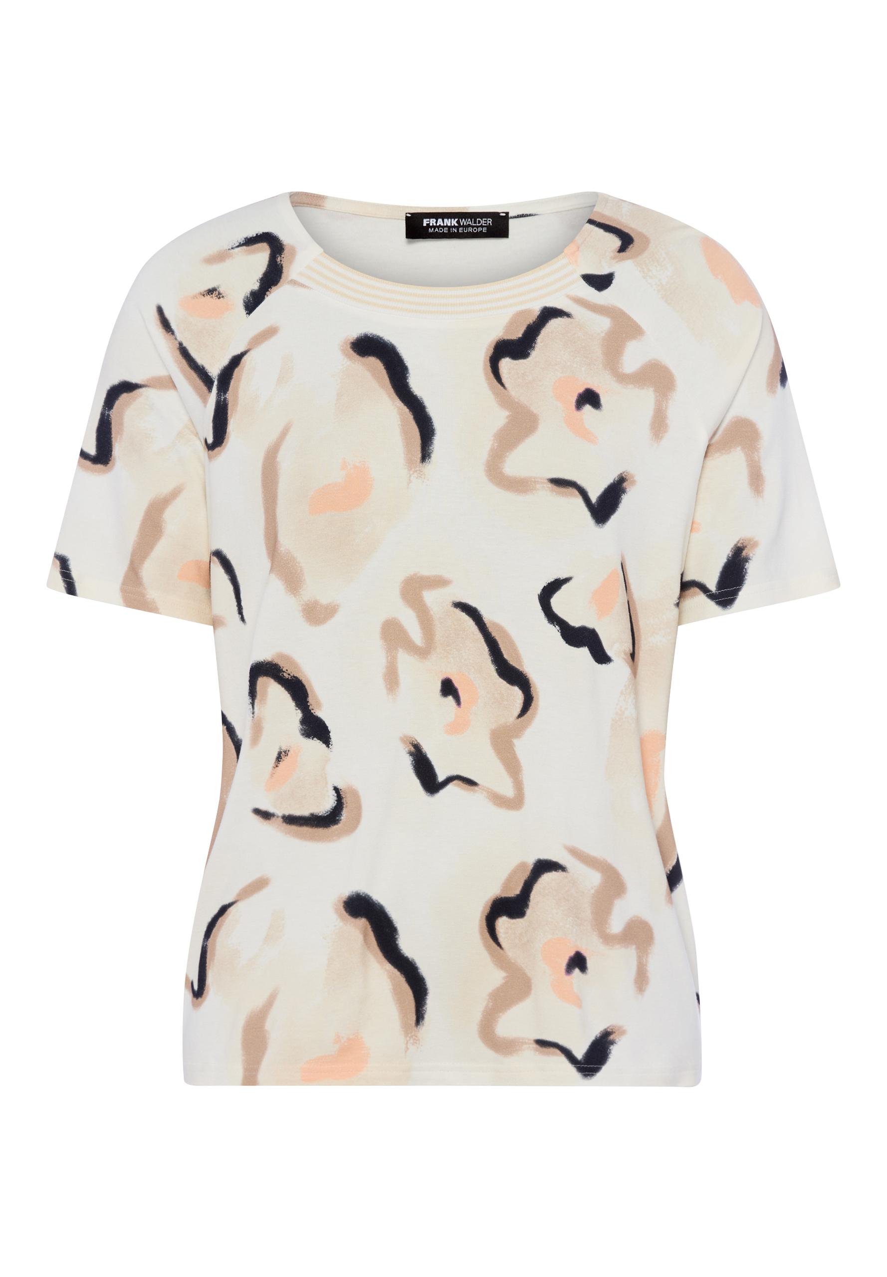 T-Shirt NOS mit Blumenprint-Design 48 - Peach/affogato/ecru/cream/schwarz