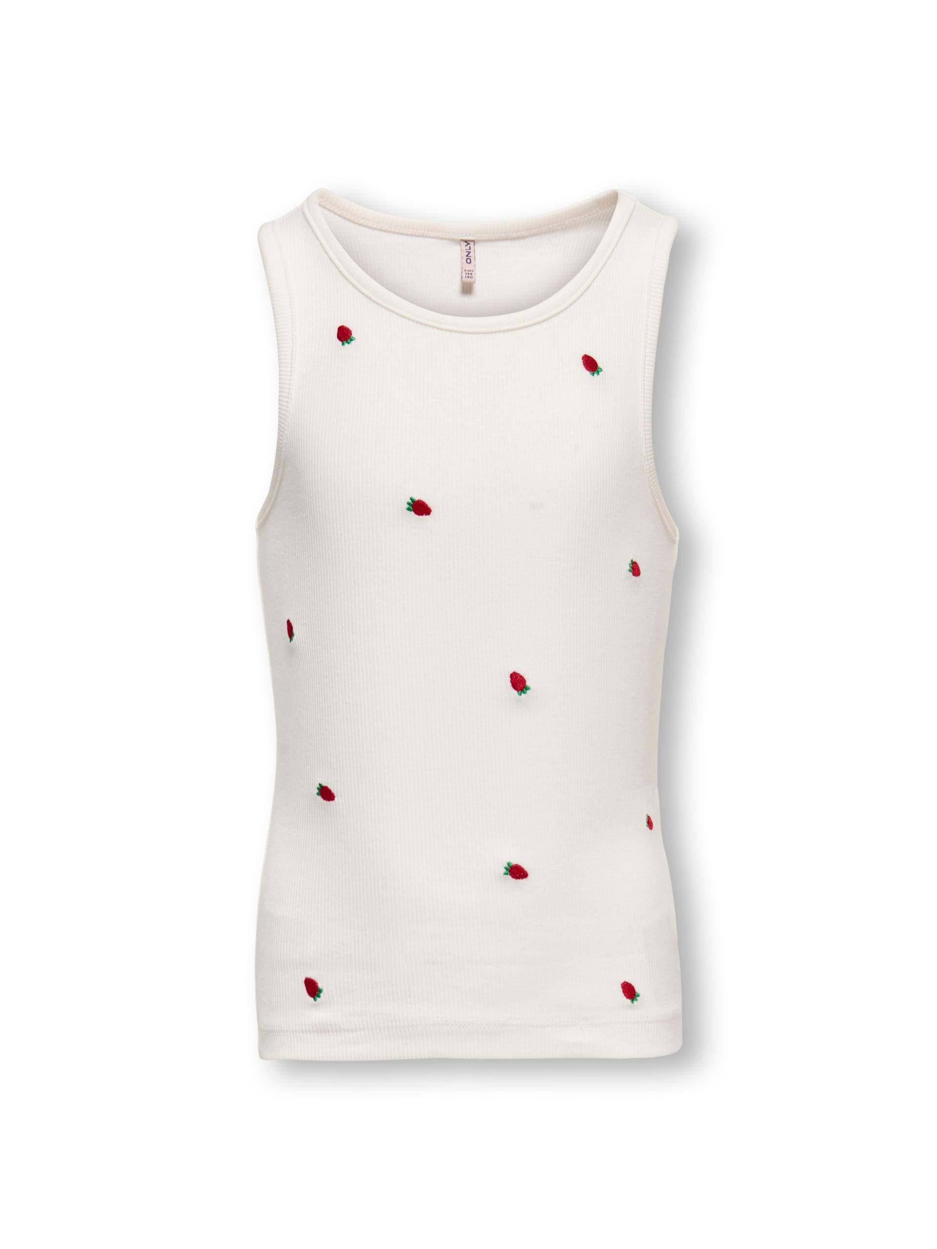 KOGJILLY EMB WASHED TANK TOP JRS 146/152 Normal geschnitten - Cloud Dancer