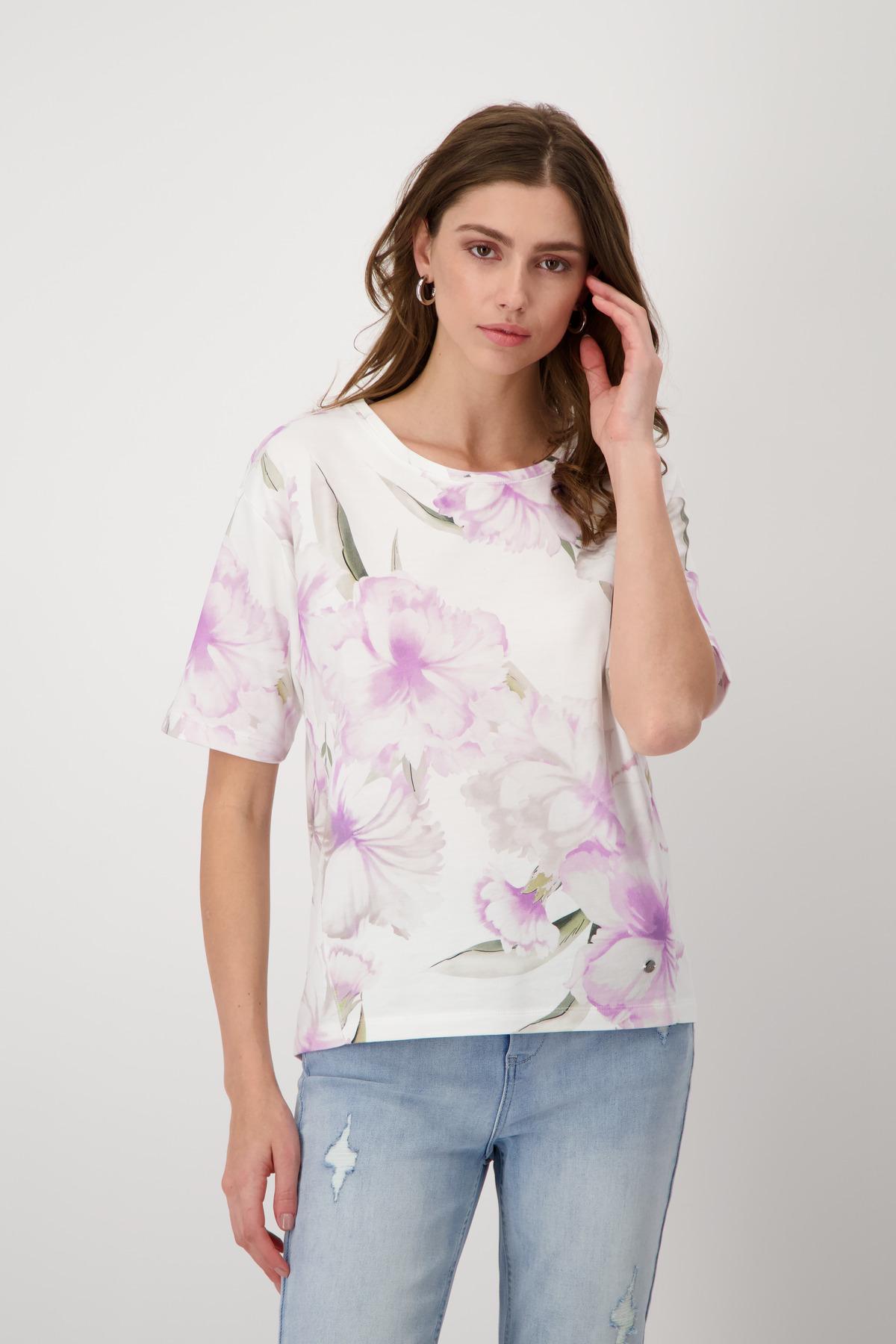 Allover Print Shirt 40 - Lavender Rose Gemustert