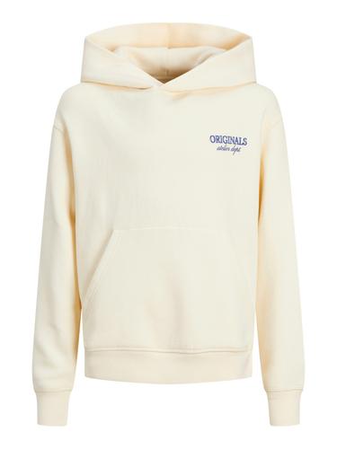 JORSANTORINI GRAPHIC SWEAT HOOD JNR 176 Locker geschnitten - Buttercream