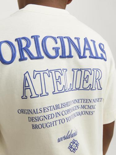 JORSANTORINI BACK TEE SS CREW NECK JNR 152 Weit geschnitten - Buttercream