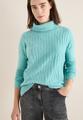 Struktur Rollkragenpullover L - Foam Blue Melange