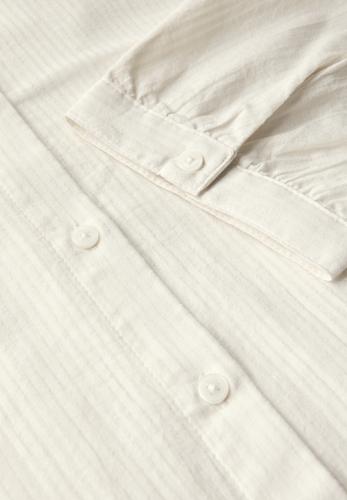 Bluse mit Streifenstruktur S - Vanilla White