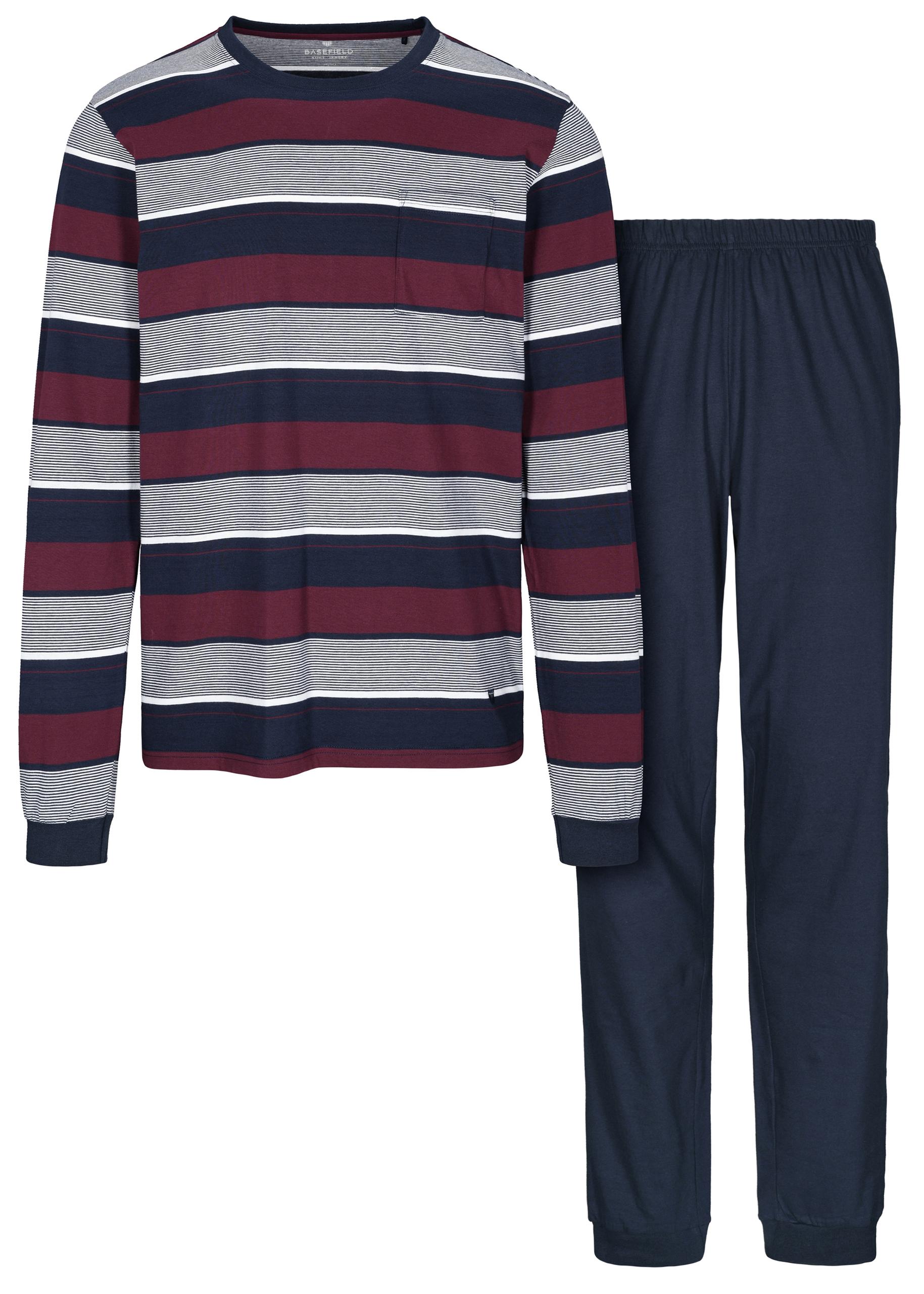 He.-Pyjama Soft Wash XXL - Merlot Stripe/ink