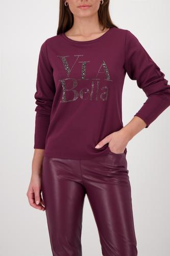 Sweatshirt mit Schmuckschrift 38 - Bordeaux