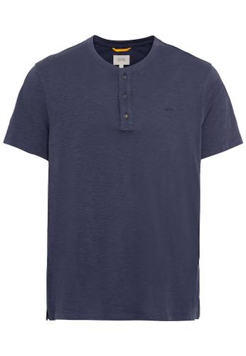 Kurzarm Henleyshirt aus reiner Baumwolle