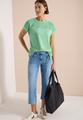 T-Shirt mit Boatneck und Mesh-Einsatz