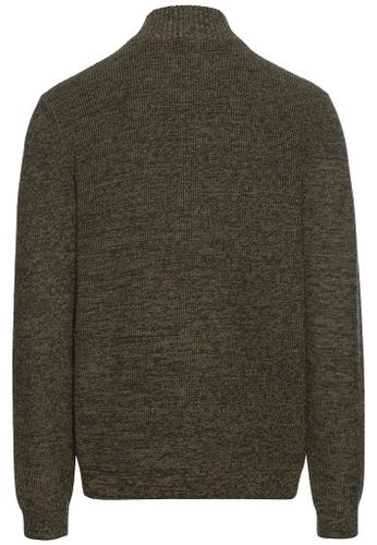 Strickjacke mit Reißverschluss Grün 3XL