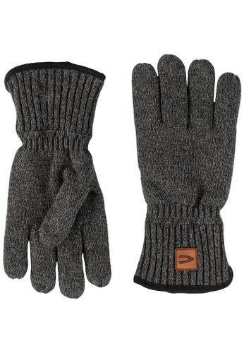 Melierte Strickhandschuhe mit warmen Futter Grau L