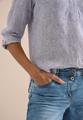 3/4-Arm Bluse mit Split Neck aus Leinen L - Rich Burgundy