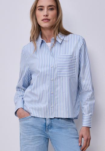 Bluse mit Hemdkragen und Backprint
