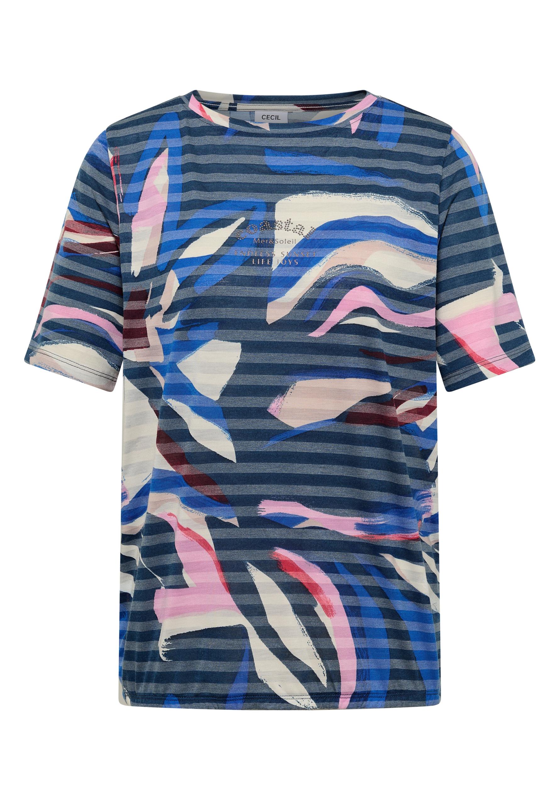 Kurzarm Shirt mit Ausbrennerstreifen XL - Universal Blue