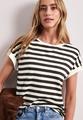 T-Shirt mit Rundhals und Knopfdetail 38 - Espresso Brown