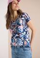 Kurzarm Shirt mit Spitzendetail S - Universal Blue