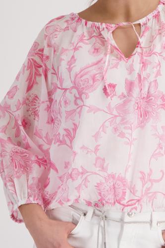 Bluse mit Blumenmuster 38 - French Rose Gemustert