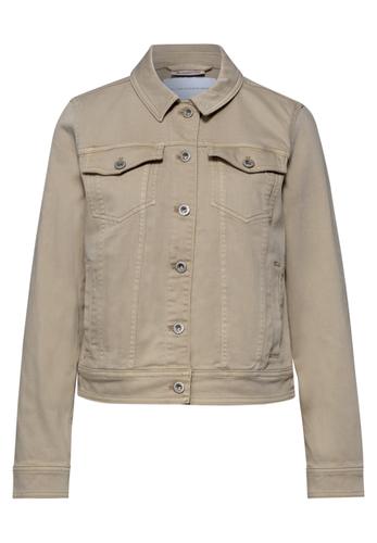 Jacke im Colored-Denim-Look mit Taschen 40 - Beige Washed