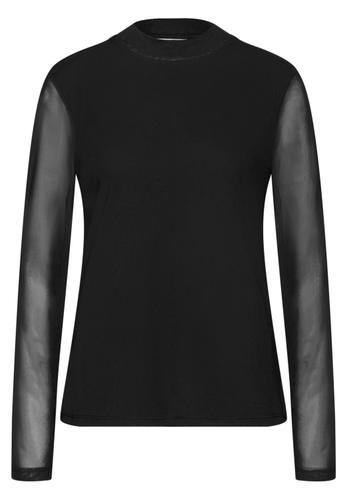 Mesh Turtleneck Shirt 40 - Black
