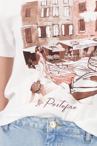 T-Shirt mit City-Print 44 - Cream
