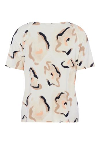 T-Shirt NOS mit Blumenprint-Design 48 - Peach/affogato/ecru/cream/schwarz