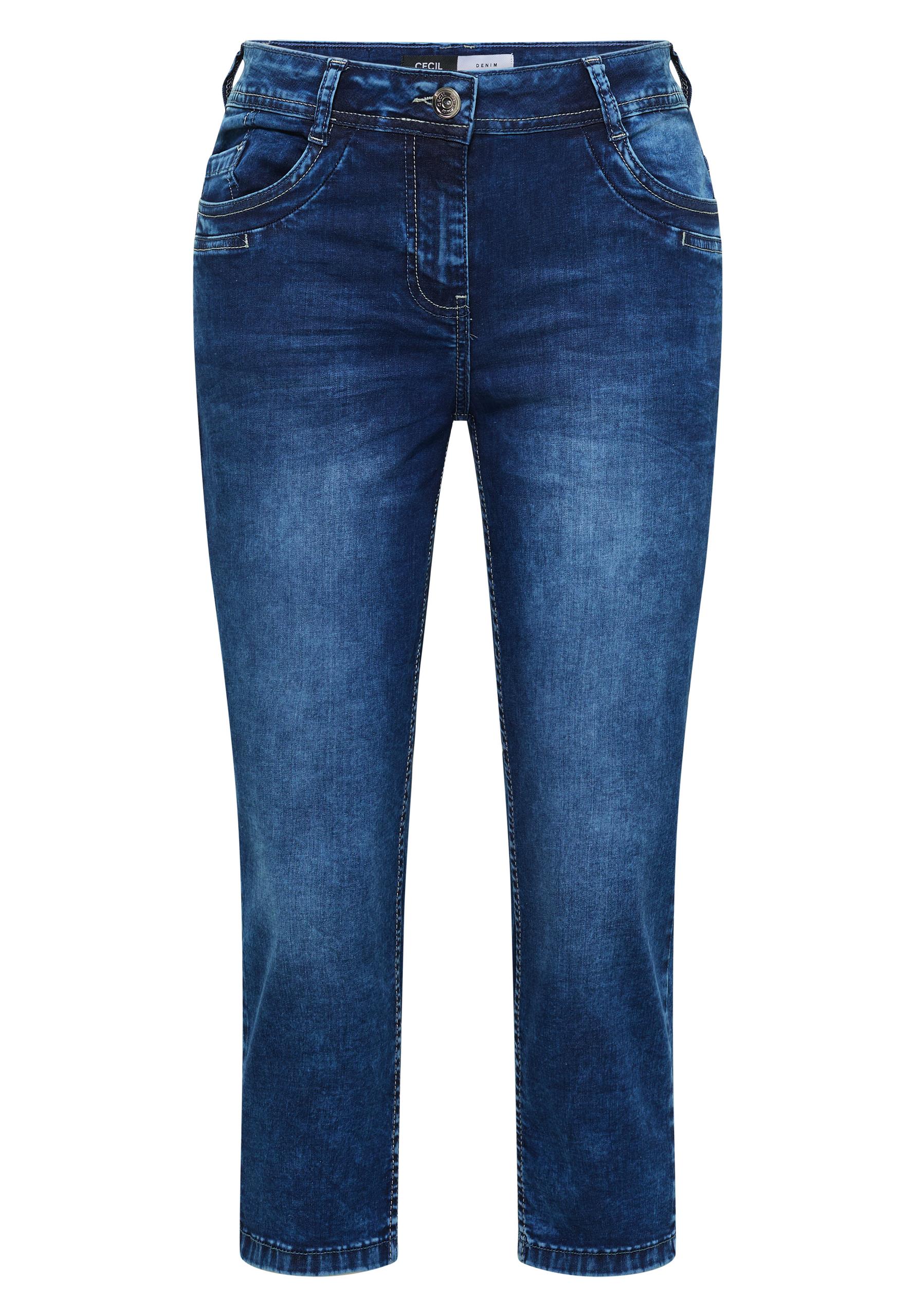 3/4 Slim Leg Jeans im Casual Fit 36/3/4 Hosen - Mid Blue Used Wash