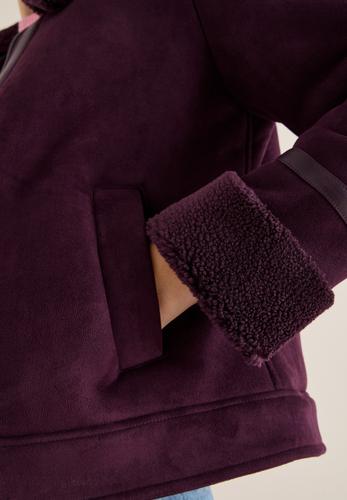 Veloursjacke S - Eggplant Red