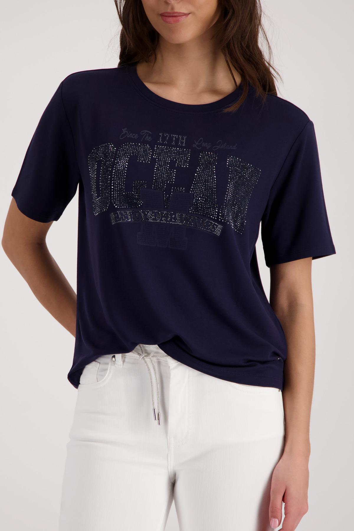 T-Shirt mit Schmuckdetails 36 - Marine