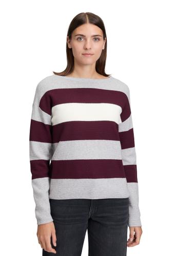 Strickpullover 42 Gerade - Grey/dark Red