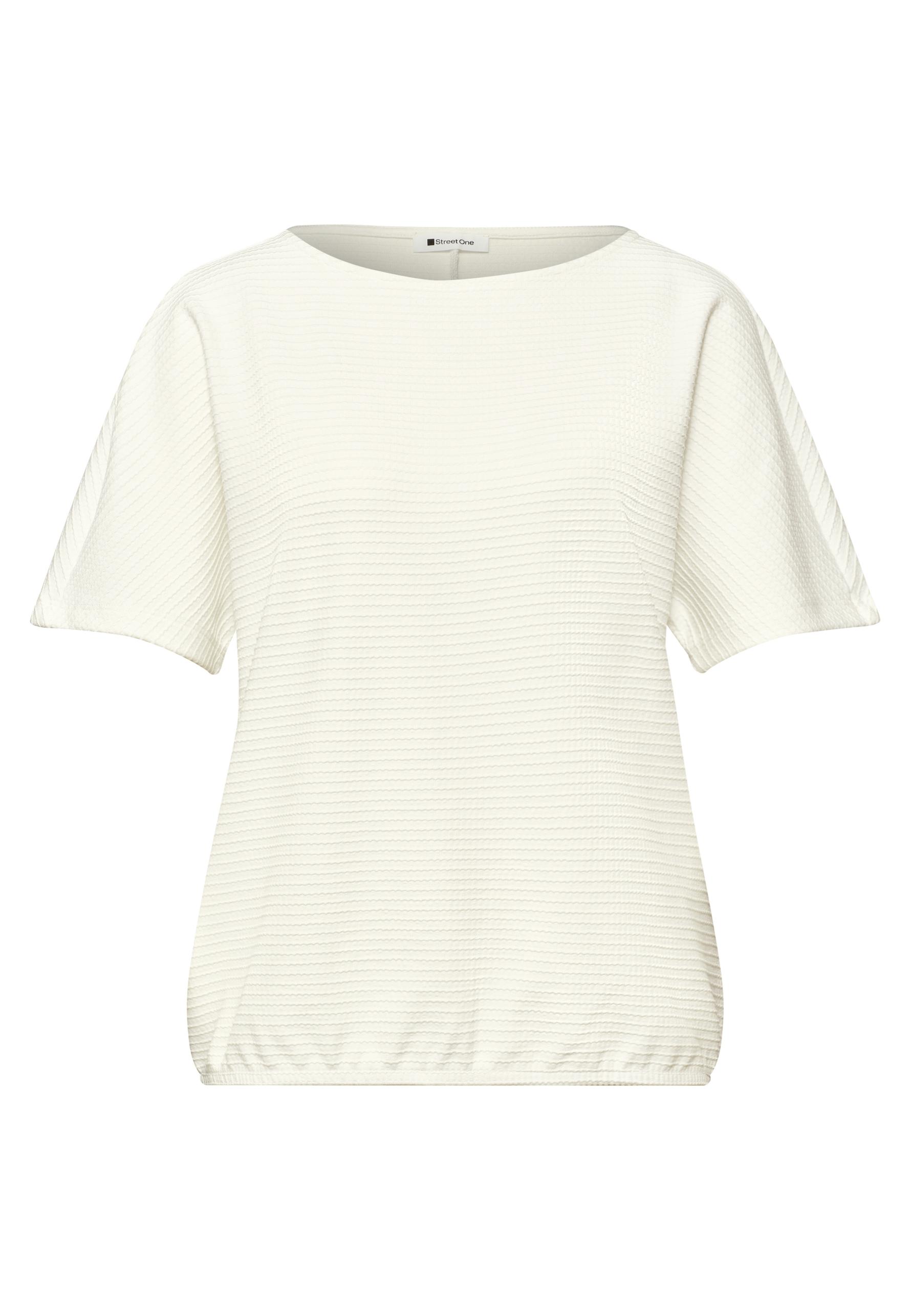 Dropped Shoulder Shirt mit Struktur 36 - Off White