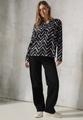 Bedruckte Bluse S - Black
