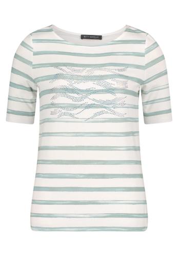 Ringelshirt 40 Leicht tailliert - Cream/Mint