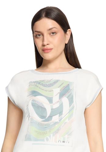Blusenshirt 42 Lässig - Patch Cream/Green