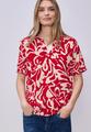 Kurzarm Bluse mit floralem Muster 38 - Salsa Red