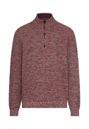 Strick-Troyer mit melierter Struktur XXL Regular Fit - Amber Red