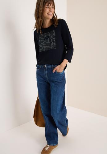Shirt mit Schmucksteinen L - Urban Dark Blue