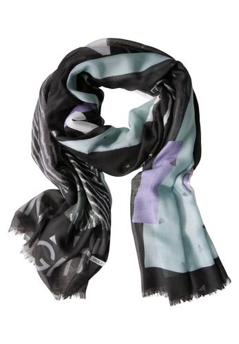 Schal mit Folienprint A - Black