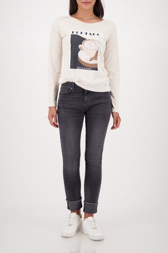 Langarmshirt mit Cappuccino-Aufdruck 36 - Almond