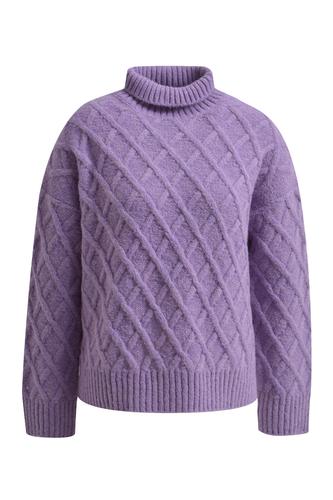 Cable Pullover L - Pastel Lilac