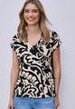 T-Shirt mit Split Neck und Frontprint