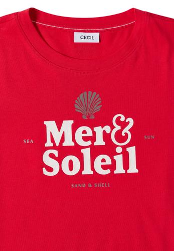 T-Shirt mit Rundhals und Wording