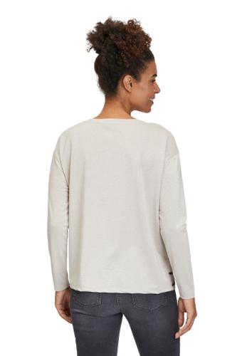 Blusenshirt 42 Lässig - Beige/schwarz