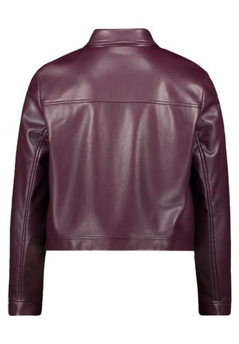 Lederjacke 36 Lässig - Dark Aubergine