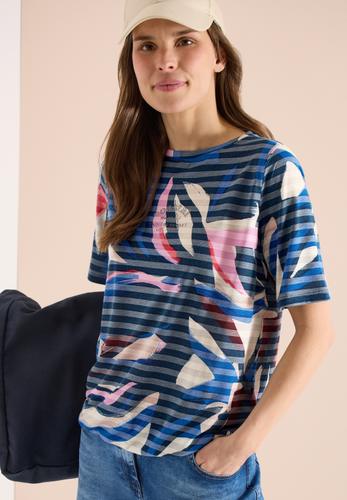 Kurzarm Shirt mit Ausbrennerstreifen XL - Universal Blue