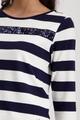 Sweatshirt mit Pailletten-Streifen 36 - Marine Ringel