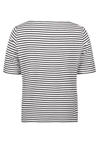 Streifenshirt XL Gerade - Weiß/schwarz