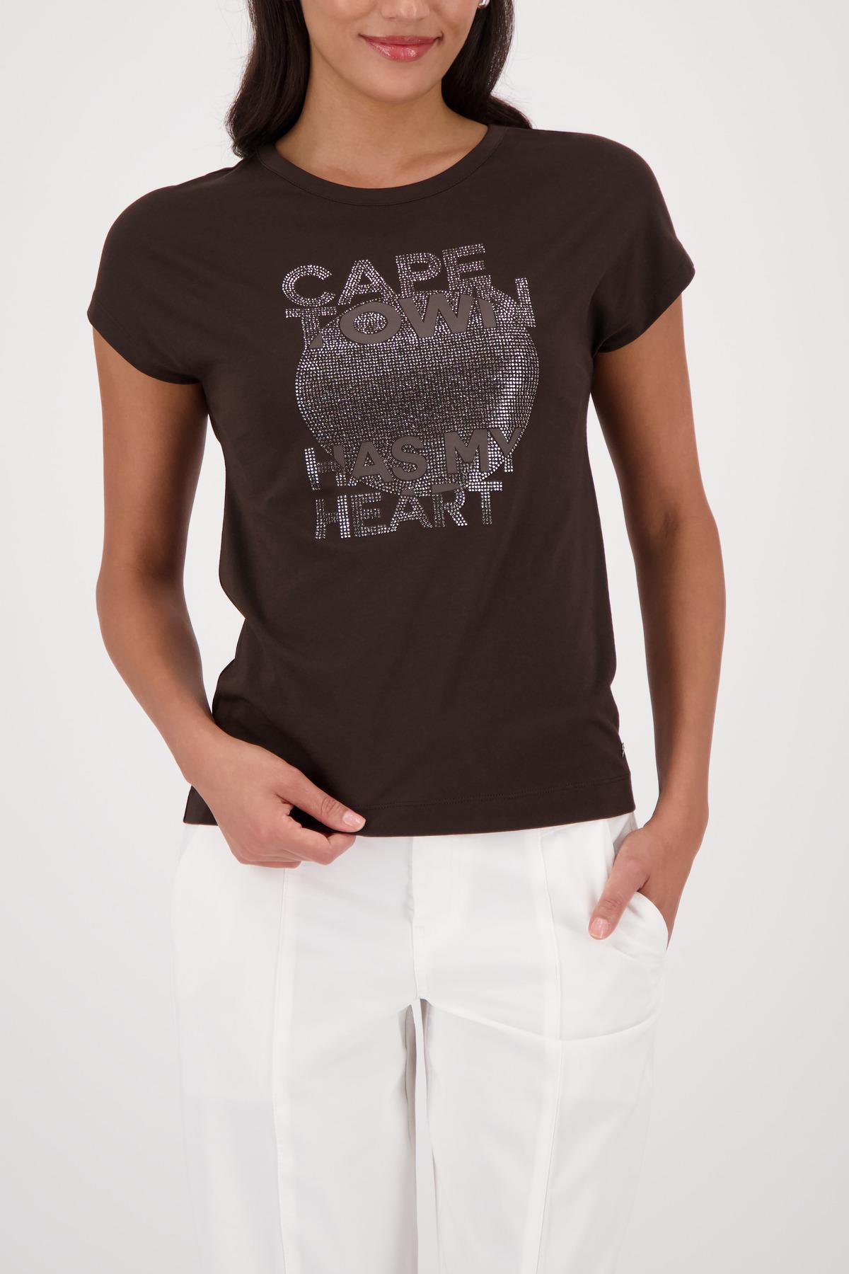 T-Shirt mit Schriftzug 36 - Dark Chocolate