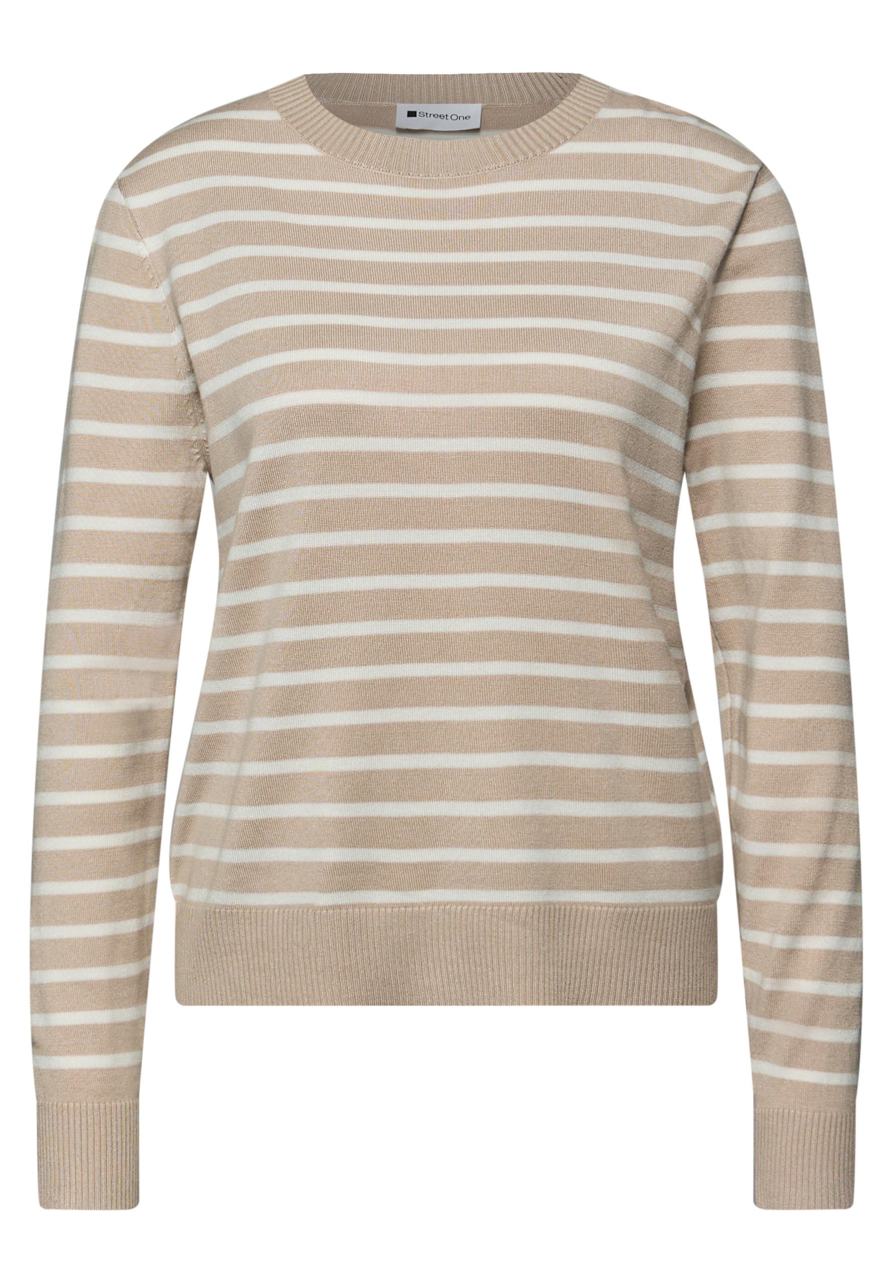 Gestreifter Pullover 38 - Cotton Beige
