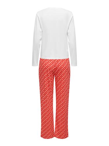 ONLCHRISTMAS L/S SET NIGHTWEAR ACC M - High Risk Red