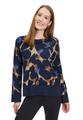 Feinstrickpullover 38 Gerade - Blau/camel